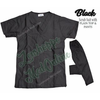 Scrub Suit set Plain (Black) [LCP]