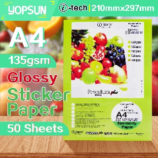 Photo Sticker Paper Glossy A4 Size 135gsm 50 Sheets I-Tech Brand