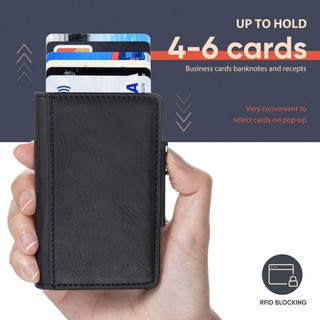 Smart Wallet RFID Blocking Men Credit Card Holder Anti Theft Card Holder for Men Wallets PU Leather