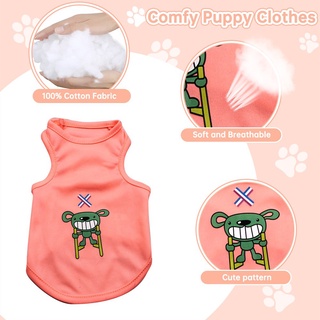T-shirt Soft Puppy Dogs Clothes Cute Pet Dog Cartoon Clothing Summer Shirt Casual Vests for Pet Supplies (4)