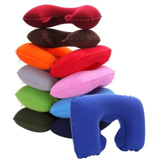 【Stock】 Inflatable Travel Neck Pillow Soft Flight Rest Support Cushion Head Neck (1)