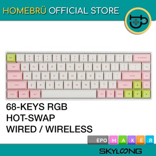 EPOMAKER SKYLOONG PINK GK68XS | 68 Keys Hot-swap RGB Wireless/Wired Mechanical Keyboard