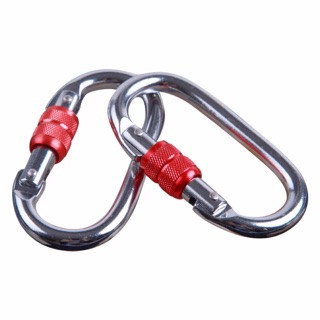 25KN chrome-plated hook outdoor climbing main lock carabiner (1)