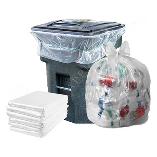 100pcs White/Clear Medium [11x11x24"] Garbage Bag Plastic Bag Trash Bag Roll Basurahan Trash Can (3)