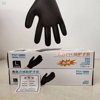 ▪❀20PCS Disposable Pvc Gloves Tattoo Black Gloves High Elastic Synthetic Protective Gloves Food Grad