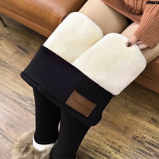 Women's Cotton Pants Thermal Leggings Winter Super Lamb Thick Long Outer Wear Thickened} One-Piece High Waist Learn (2)