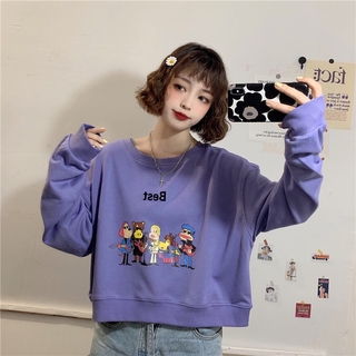 Plus Size Crop Top Long Sleeve Blouse Long Sleeve Crop Top Trendy Tops Loose Sweatshirt for Women Crop Tops Korean Style Tops Cute Tops for Women Sweater Fashion Women Clothes Casual Tops Autumn Spring (2)