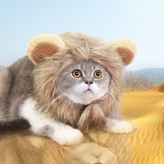 Pet Clothes Cat Wig Lion Mane Costume Cosplay Cat Dog Cap Hat Fancy Dress Clothes Wig with Ears Part