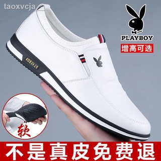 Playboy men s shoes leather 2021 summer new men s casual shoes breathable all-match inner increase l