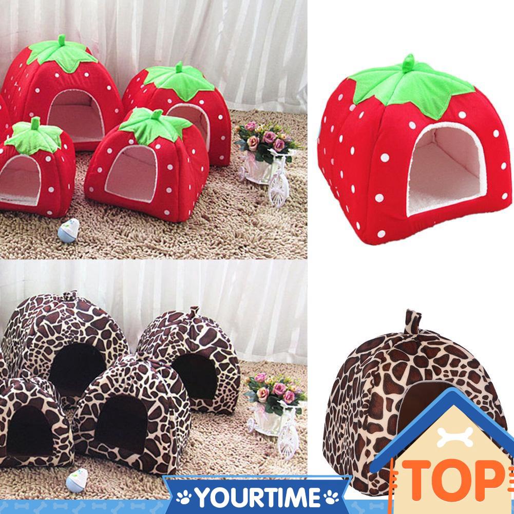 YT Soft Strawberry Pet Dog Cat House Kennel Doggy Fashion (1)