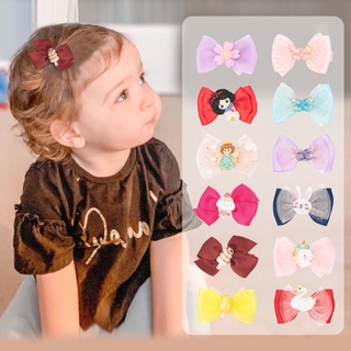 Baby Girl Bow Hair Clip Set Cute Sweet Color Hairpin Exquisite Cartoon Drip Accessories