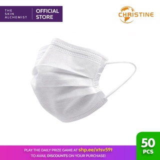 50 PCS Original SKYPRO / CHRISTINE White Disposable Face Mask with White Earloop EXCELLENT QUALITY
