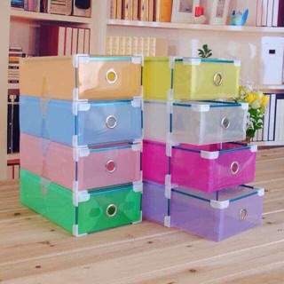 WJF Colorful Stockable Shoe Box Storage Organizer (5)
