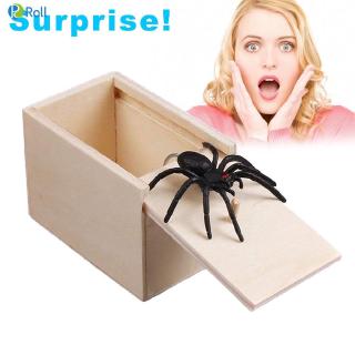 【ΙI】 Horror Gag Toy Wooden Prank Spider Scare Box Hidden in Case Trick Joke Toys Gift