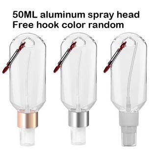 50ML Aluminum Nozzle Portable Alcohol Spray Bottle Empty Hand Sanitizer Empty Holder Hook Keychain flip bottle spray