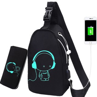 【Hot Sale/In Stock】 2021 new trendy brand hip-hop men s shoulder bag messenger bag mini sports｜anime