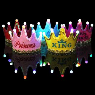 ♛♚♛Boys Girls Baby Kids Princess King LED Crown Happy