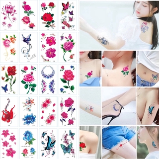 Sexy tattoo stickers, a pack of 30 different flower tattoo stickers, cartoon tattoo stickers, flower tattoo stickers, small fresh tattoo stickers (1)