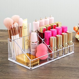 Multiple Grid Acrylic transparent Makeup Organizer Storage Boxes Make Up Organizer lipstick holder