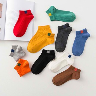 Set of 10 Pair Japan Unisex Ankle Socks Low Cut Fashion Couple Socks Assorted Color (9)