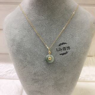 New Natural emerald jade and Us 10k gold necklace jewelry (3)
