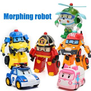 【Car Toys】Robocar Poli Transformation Robot Poli Amber Roy Car Toys Action Figure Toys