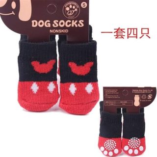 4pcs Mickey Mouse Dog Socks Cat Socks Non Slip Foot Cover