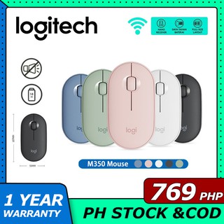 【PH STOCK】Logitech M330 M350 USB Pebble Modern Slim and Silent Bluetooth Wireless Mouse
