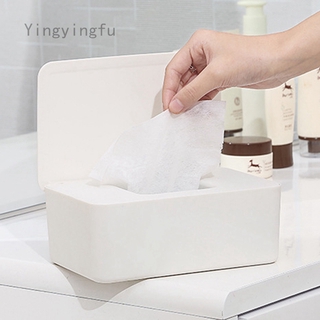 Yingyingfu Home Office Wet Wipes Dispenser Holder Tissue Storage Box Case with Lid White UK
