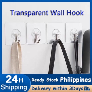 Home Hook Strong Viscose Non-punch Transparent Coat Wall Hook Non-marking Stainless Steel Hook