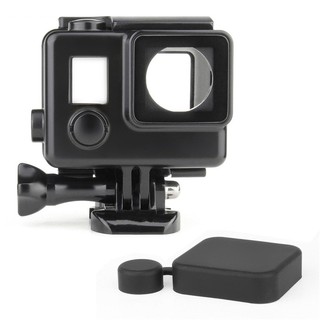 Touch Backdoor Blackout Waterproof Housing Case + Silicone Lens Cap for GoPro Hero 4 Silver