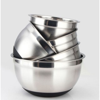 Stainless Steel Mixing Bowl with Ergonomic Non-Slip Silicone Base Kitchenware