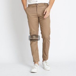 Men'S Long Pants Chino Pants PREMIUM QUALITY Dark Khaki / Brown Color