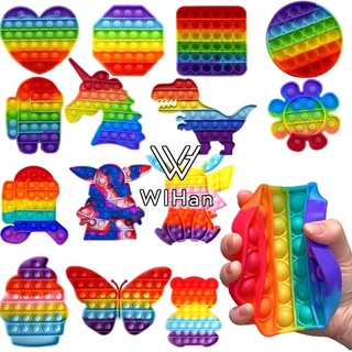 WIHan Pop It Fidget Toy Rainbow Sensory Stress Reliever Toy Best Gift For Kids Popit Tiktok