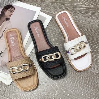 【BELLE】Womens Designer Summer Slippers flat sandals shoes