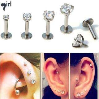 Punk CZ Tragus Lip Ring Monroe Ear Cartilage Stud Earring Body Piercin Jewelry