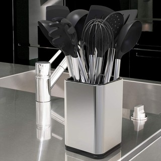 Stainless Steel Kitchen Utensil Holder Kitchen Cutlery Storage Utensil Organizer Modern Rectangular