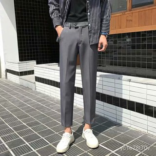 Spot 4-Color Men's Business Pants Korean Fashion Nine Pants Formal Pants Nine Pants Casual Pants oLv