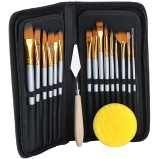 Paint Oil Brush Set Acrylic Wood Handles Sponge Watercolor