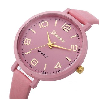 Watch battery♟▧⊕(Free battery) Buy 1 Take 1 Geneva Leather Korea Fashion Quartz Cute Watch For Women