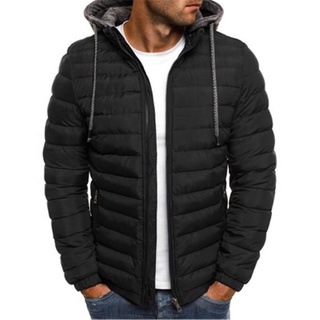 2019 autumn and winter new men's fashion jacket casual hooded solid color men's coat PfjL1 (3)