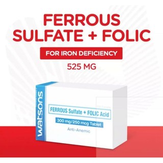 Watsons Ferrous sulfate +folic acid tablet 100's