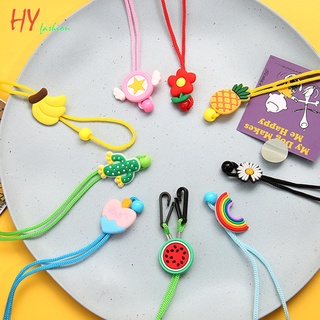 HY Adjustable Cute Fruit Cartoon Mask Lanyard Portable Mask Holder Safety Hanging Rope with Two Hooks