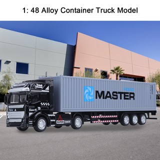 [Ready Stock] 1: 48 Alloy Container Truck Model Toy Highly Simulation Children Car Toys Vehicle