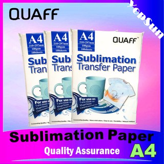 Sublimation Paper A4 100 Sheets 100Gsm Quaff Brand