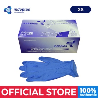 Indoplas Nitrile Examination Gloves Box of 100 (XS) - 1 Box