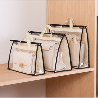 Clear Women Purse Handbag Dust Cover Storage Bag With Zipper For Dust Moisture Proof Protector Trave