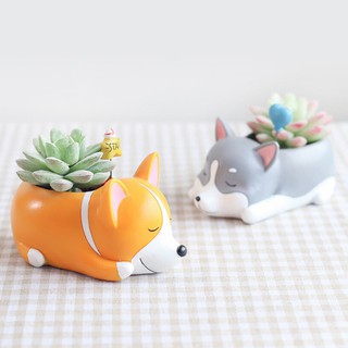 Creative Cartoon Dogs Fower Vase Resin Succulent Cute (1)