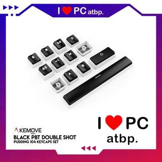 Kemove Black PBT Double Shot Pudding 104 Keycaps Set (OEM Profile, ANSI Layout)