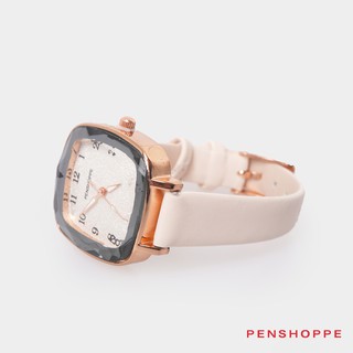 Penshoppe Women's Rectangular Watch (Beige/Black)